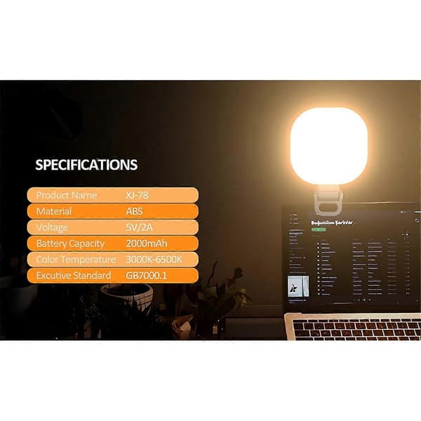 142 LED Selfie Ring Light Genopladelig Selfie Light Clip Videolys til Telefon Kamera Bærbar til Makeup Videokonference