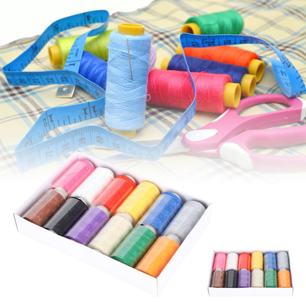 Sytrådsset Premium Polyester Sytrådar Blandade Färger Mångsidigt Starkt Material Med Universell Nålkompatibilitet För Hand Och