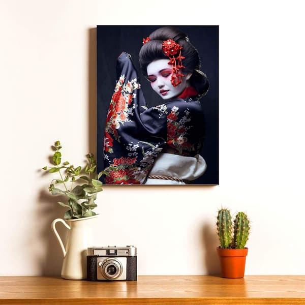 30x40cm Maleri 5D Diamant Maleri Geisha Blomst Kvinde DIY Crys
