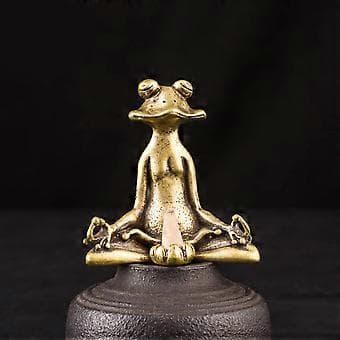 Brickabil Bil Groda Yoga Statyer Groda Skulptur Staty Groda Förmögenhet Staty Mässing Mediterande Groda Trädgårdsstaty