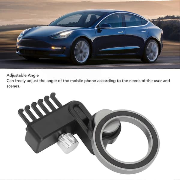 Bilmobiltelefonstativ i aluminiumslegering, justerbart stabilt magnetisk telefonholder, erstatning for Tesla Model Y Model 3