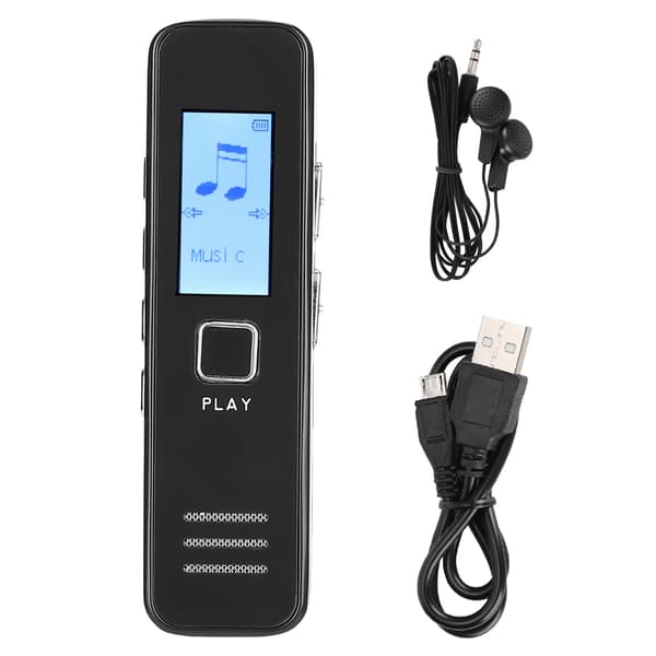 Professionel USB-optagepen Mini stemmeoptager MP3-lydafspiller med skærm