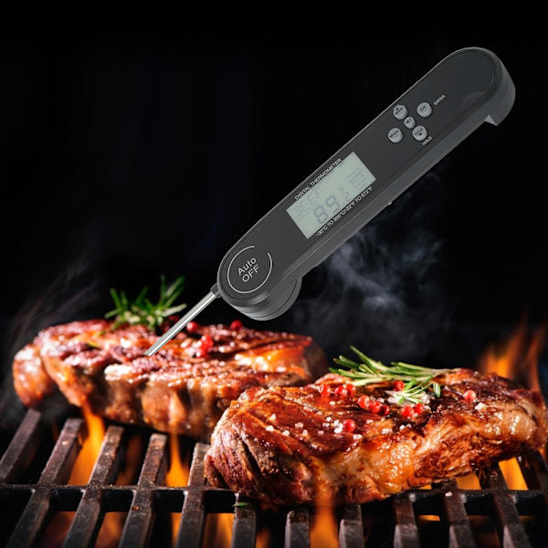 Vikbar sond Vattentät LCD Digital Mat Kött Termometer för