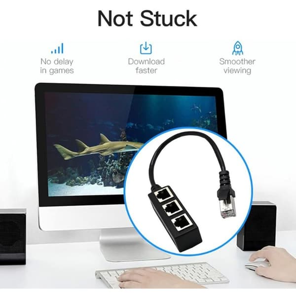 RJ45 Ethernet Splitter Kabel, Ethernet Lan Netværksforlængerkabel