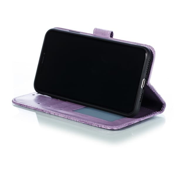 Preget blonde-mønstret flip-deksel for Samsung A81, Note10 Lite og M60S purple