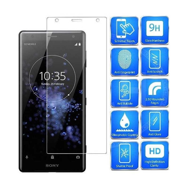 2-PACK Xperia XZ2 Compact Härdat glas 0.26mm 2.5D 9H Transparent