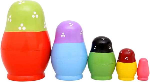 5 stk Håndlagde Tre Russiske Nesting Dolls Matryoshka Dolls - Sta