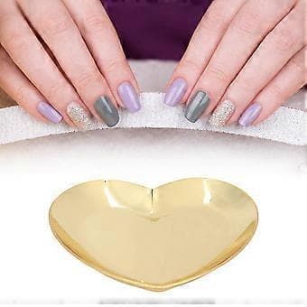 Neglekunst Display Board Rustfrit Stål Hjerteform Kosmetisk Makeup Manicure Tips Farve Blandingspalette