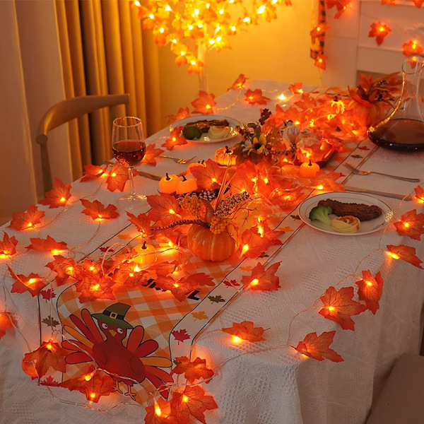 Fall Maple Leaf Garland Fairy Lights Waterproof String Lights