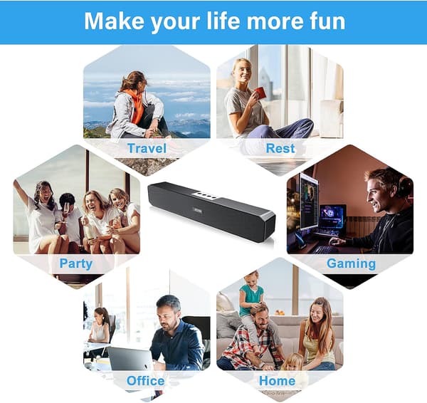 Datorhögtalare, trådbunden USB-driven ljudfält med 10W stereo