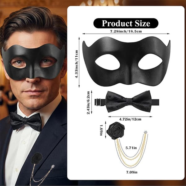 Elegant Tre-delat Maskeradset för Män
