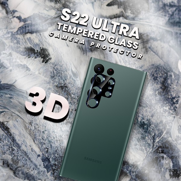Linsskydd Samsung Galaxy S22 Ultra - Härdat Glas 9H - Super 3D