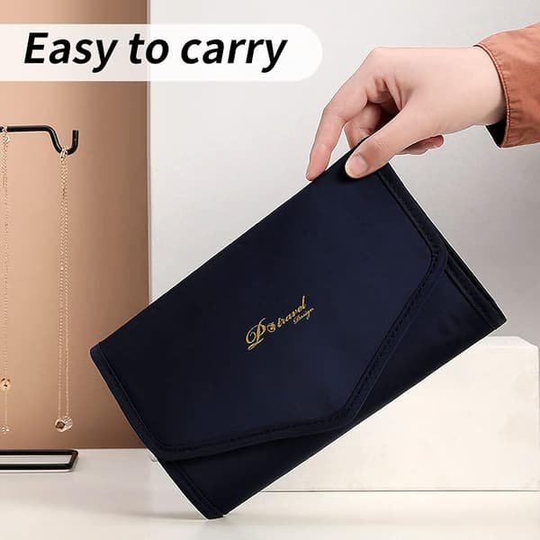 Foldbar Rejse Smykke Rullepose Opbevaringspose Organizer Etui BH