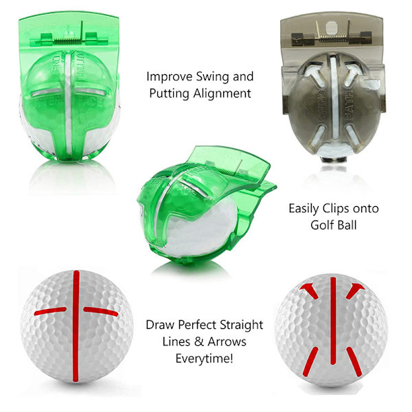 2-pack golfboll rak linje linjal ritning markering justering