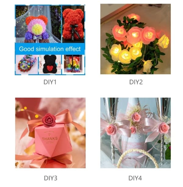 3.5cm Artificial Roses, 100-pack, DIY Foam Flower Buds, Decoration Material