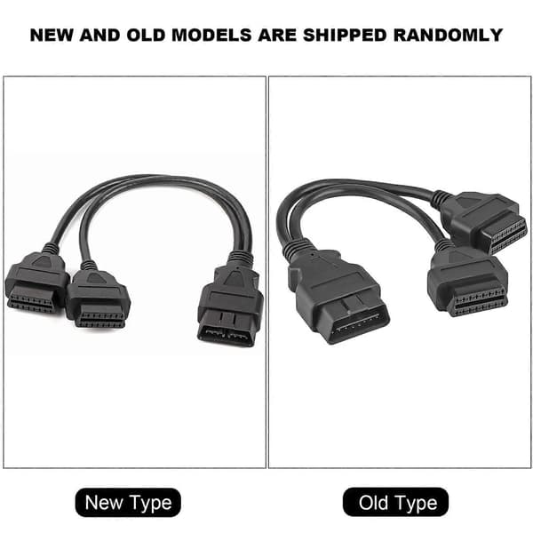Bil 16 Pin OBD2 OBDII Mann Til Dobbel Kvinne Y-Splitter Adapter Forlengelseskabel Diagnostisk Verktøy