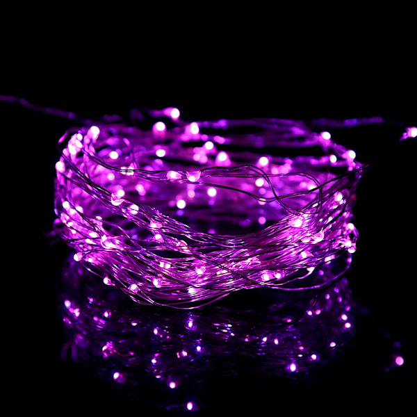 100 LED ljusslinga för sovrum gräsmatta landskap trädgård hem semester dekor rosa