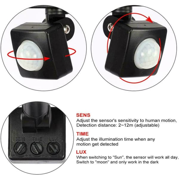 LED-belysning med rörelsesensor 100W IP65 Vattentät 60000 (LM)