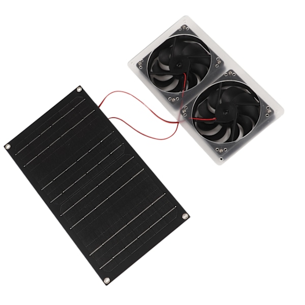Solcellsdriven luftutsug Vattentät 100W Solcellsgenerator Dubbel Utsugsfläkt för Husbil Yacht Växthus Badrum