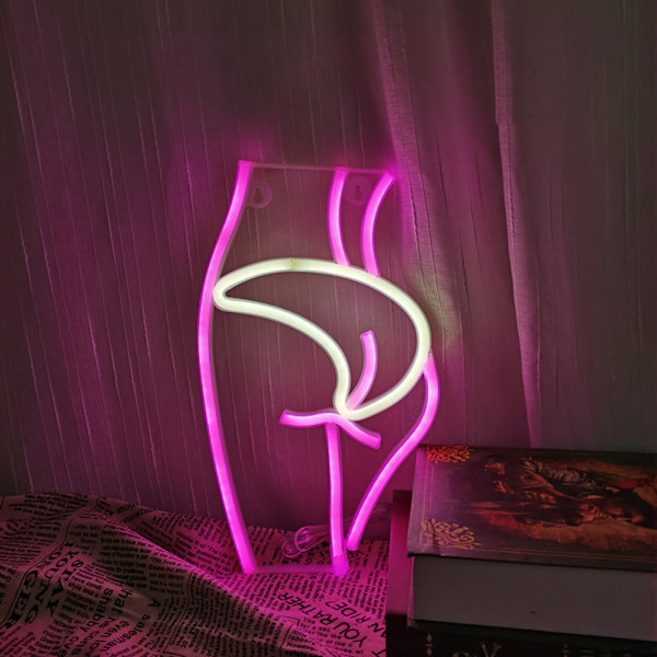 Lady Neon Lights LED Neon Skylt för Väggdekor USB Batteri