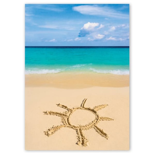 Strand och himmelmönster Canvas väggkonst Målning Tryckt bild