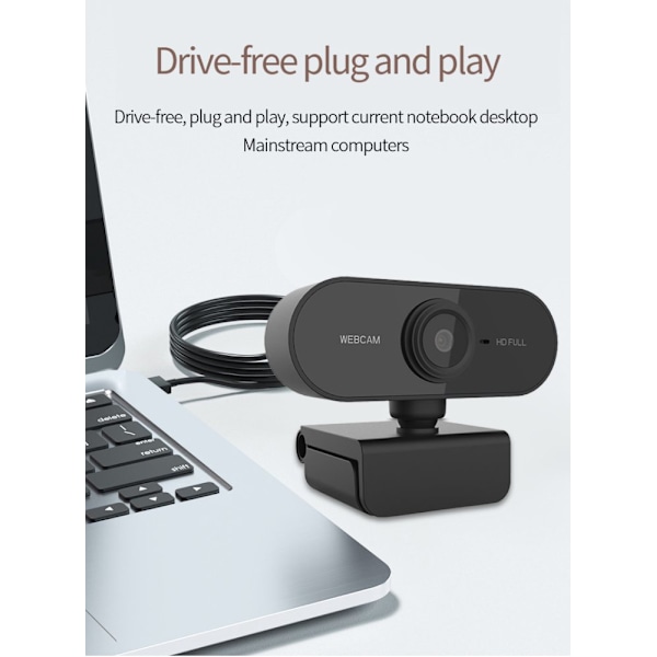 HD 1080P Webkamera Mini Datamaskin PC Webkamera med Mikrofon