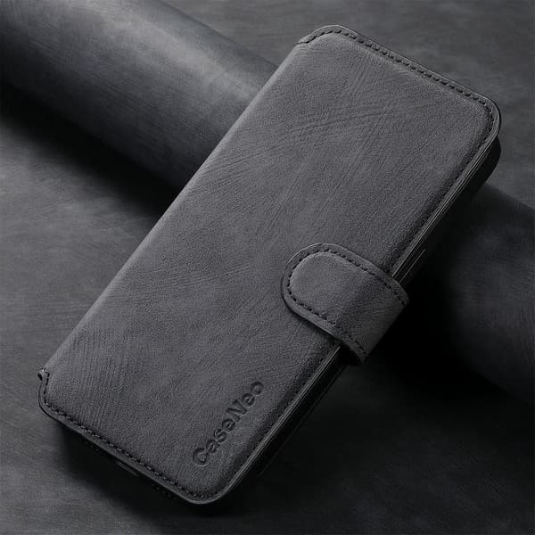 Magnetisk avtakbart flip-telefondeksel med RFID-beskyttelse, multifunksjonell kortholder og stativ; kompatibel med iPhone 11 Pro Max black