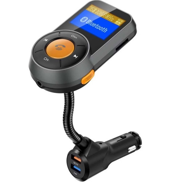 Bluetooth FM-sändare för bil, 1,44'' bil FM-sändare QC