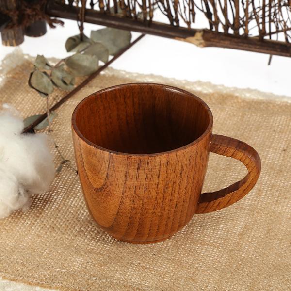 1 st träkopp handgjord naturlig trä kaffe te öl juice