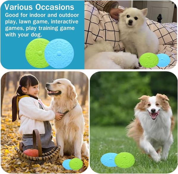 2 Stycken Hundfrisbees, Hunddisk? 18,5 cm, Husdjursfrisbee, Gummi Fl
