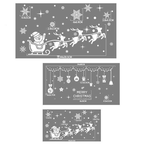 Christmas Window Clings Snowflake Reindeer Santa Claus Elf