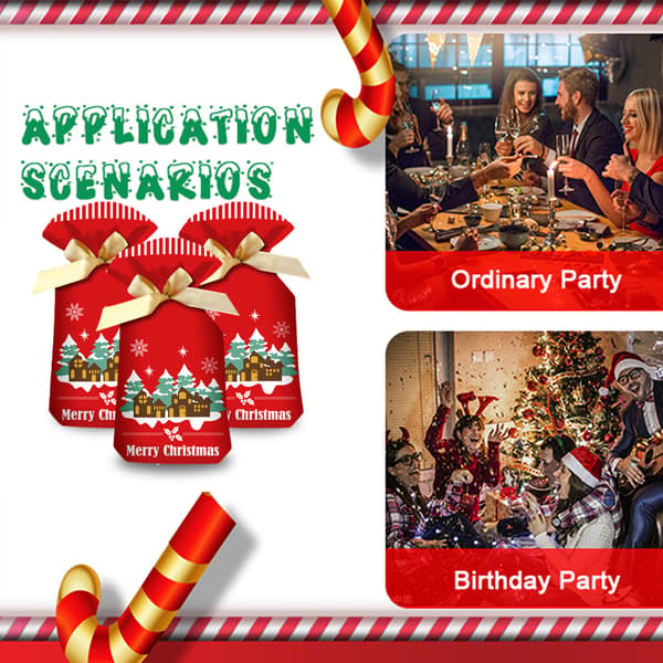 50 st Julklappspåsar Jul Satin Dragsko Presentpåsar Julhelg Godispåsar Presentförpackningspåsar