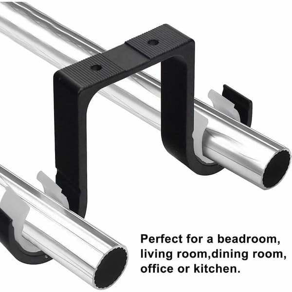 2 dubbla krok gardinstångsbeslag, aluminiumlegering gardinstångsbeslag