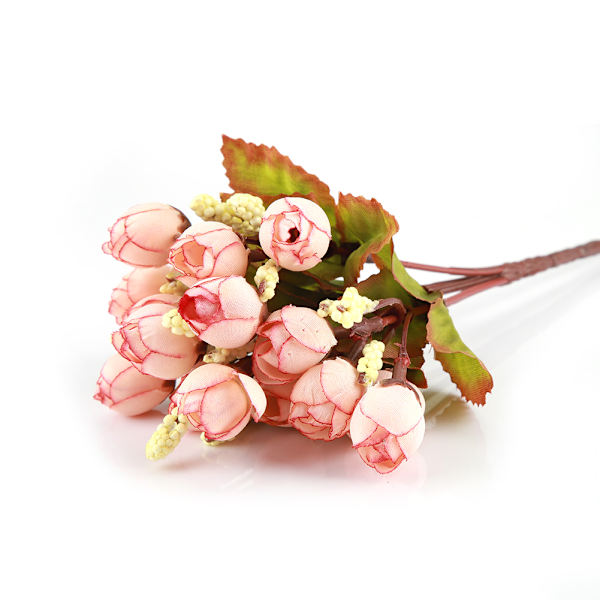 15 stjälkar konstgjorda blommor bukett för bröllopsfest hem