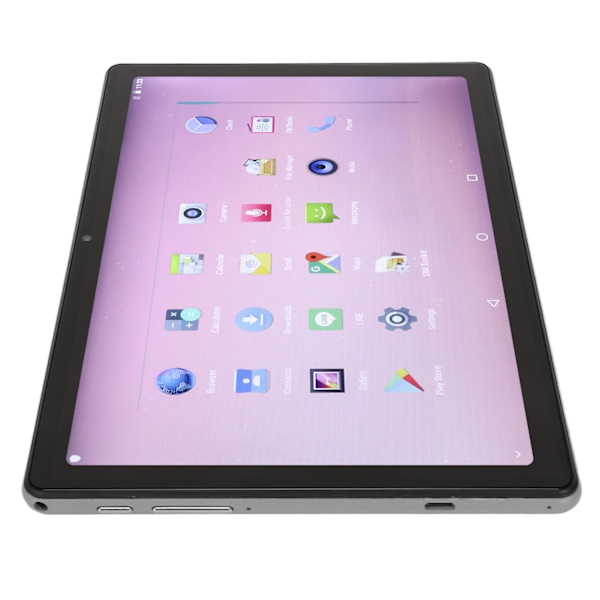 10-tums Tablet 6G RAM 256G ROM Stöd för 4G-nätverkssamtal 5G WIFI Dual Band Tablet PC för Android 11 100‑240V Grå EU-kontakt
