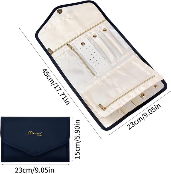 Foldbar Rejse Smykke Rullepose Opbevaringspose Organizer Etui BH