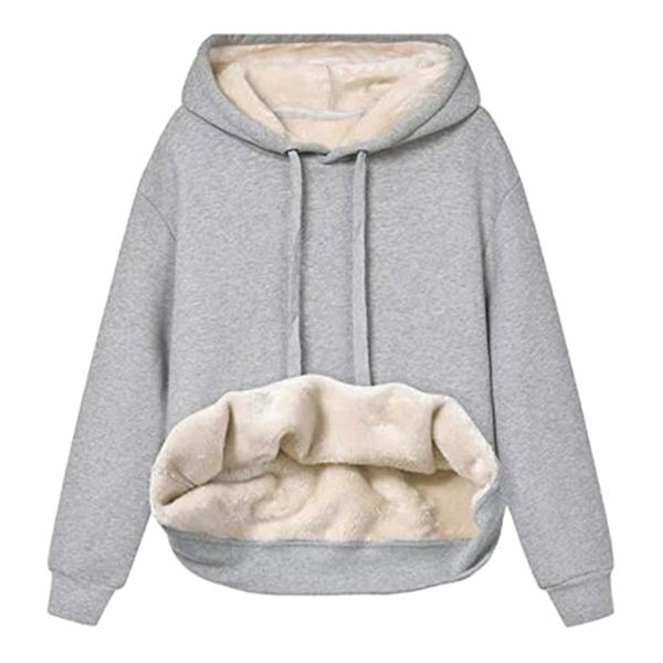 Casual Vinter Varm Fleece Sherpa Foret Pullover Hættetrøje til Kvinder