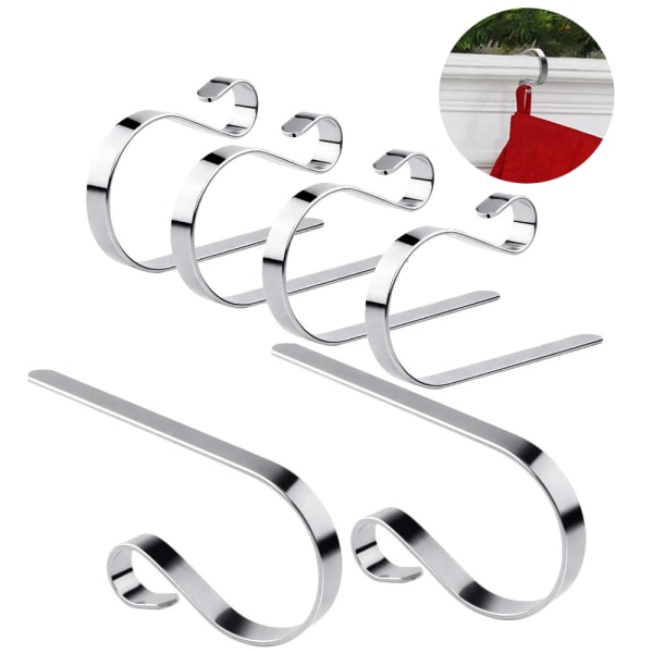 Stocking Hangers for Mantel Set of 6, Christmas Stocking