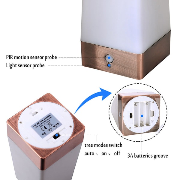 Smart trådlös rörelsesensor nattlampa batteridriven lampa