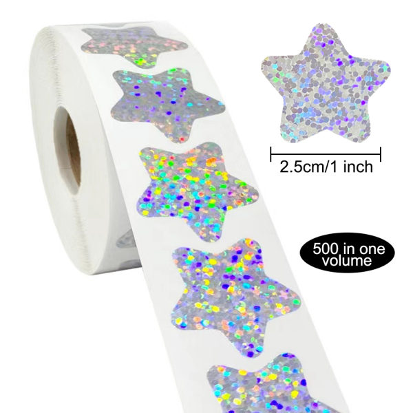 Glitterklistermärken för barn Belöning, 500 st Tiny Stickers Roll