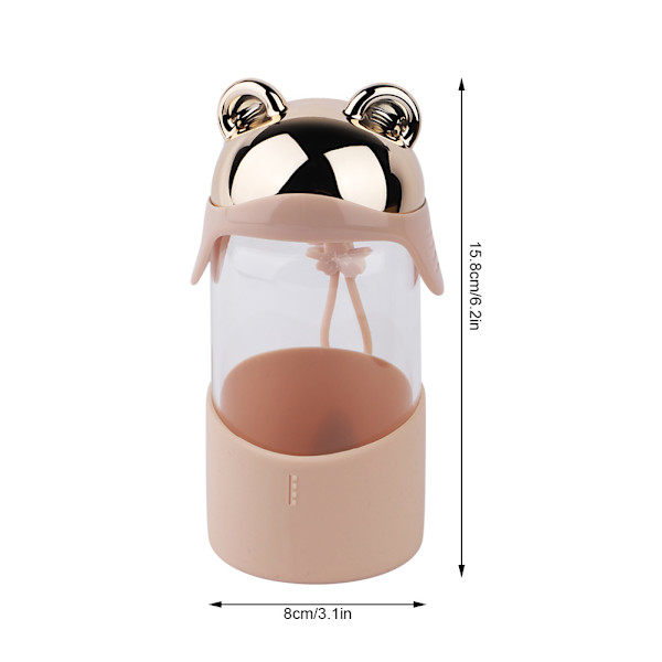 340 ml söt björnformad barn bärbar glas transparent vatten