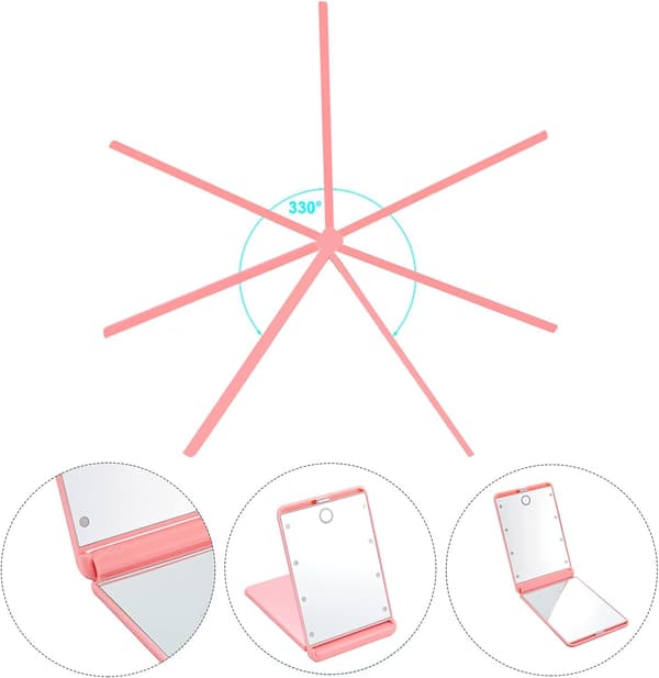 Rejsespejl Kompakt Makeup Spejl Bærbart Touch Switch