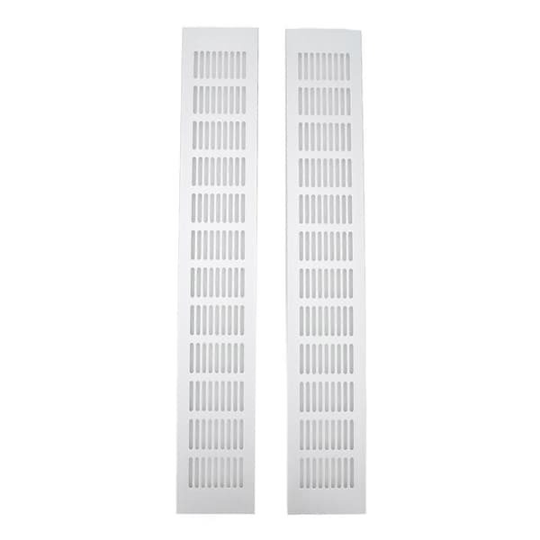 2 stk. luftventilasjonsrist i aluminiumslegering, rektangulær ventilasjonsplate for skap, skoskap, garderobeskap 80x500mm