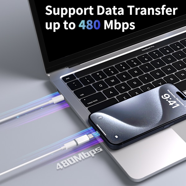 INF Lightning (naaras) - USB-C (uros) -sovitin
