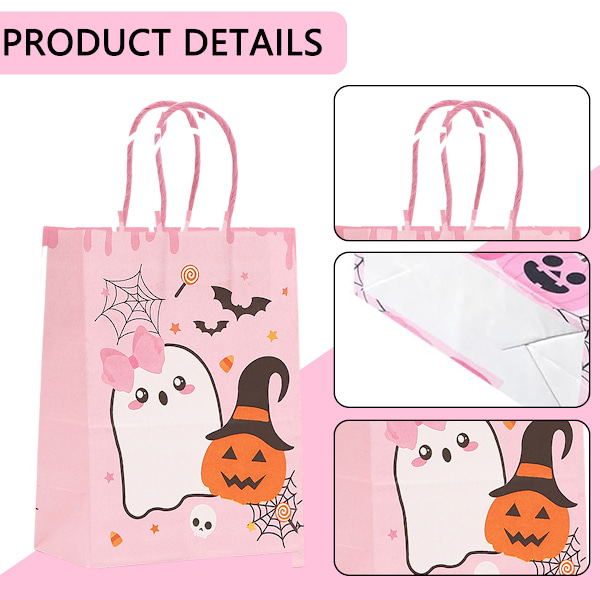 30 st Halloweenpåsar Små Boo-påsar Kraftpapper 30 st Silkespapper Godis Presentpåsar för Halloweenfest Barn Tema Födelsedag Baby Shower Party Style 3