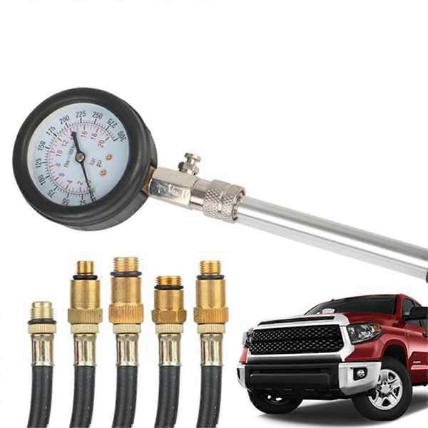 Bil Motorcykel 0-300psi Benzinmotor Kompressionstester Auto Benzin Cylinder Trykmåler Tester