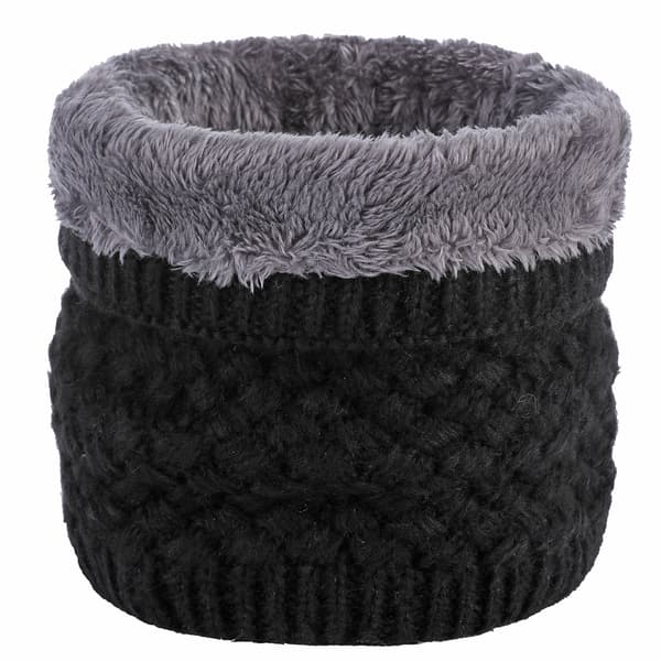Vinterstrikket evighetsskjerf med polarfleece halsvarmer for barn, jenter/gutter