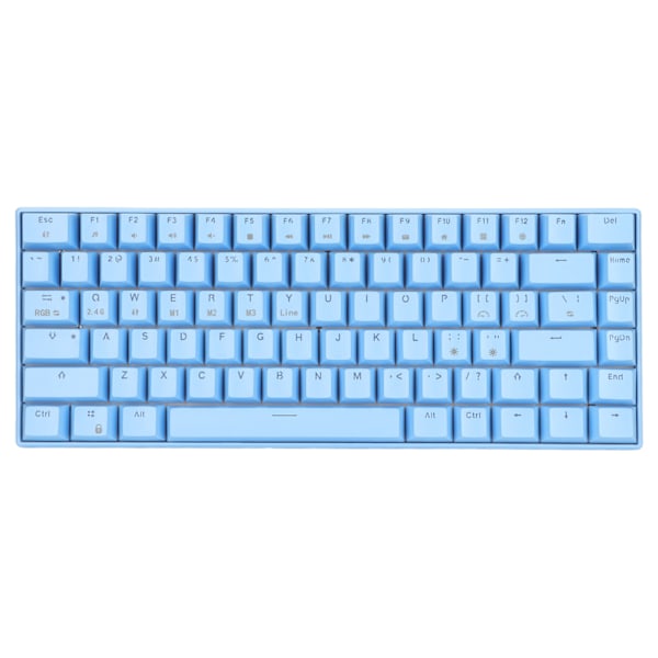 Mekaniskt tangentbord 82 tangenter RGB Tre lägen Stödjer Trådlöst 2.4G BT3.0 Ergonomiskt 1800mAh Batteri Trådbundet Tangentbord Blå Brytare