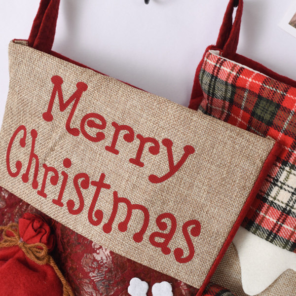 3PCS Christmas Stocking Classic Large Stockings Santa, Snowman,