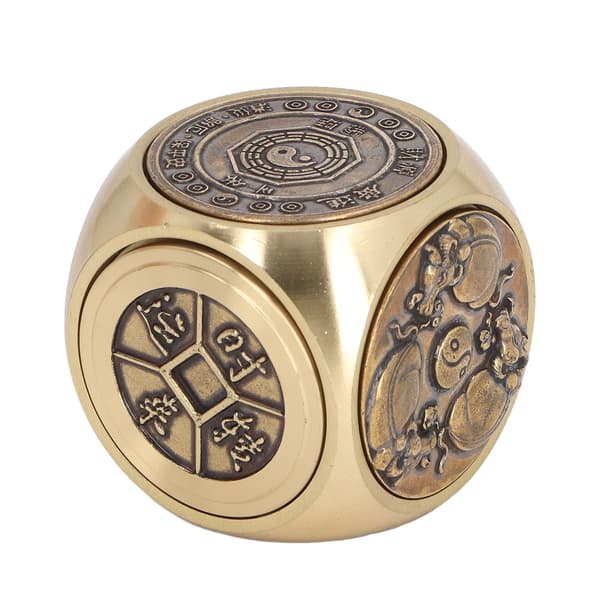 Metal DND Terningesæt Spinner Unikt Rollespils Tilbehør med 3D Mønsterdesign til Dungeons and Dragons Entusiaster, Tykke Solide Messing Terninger